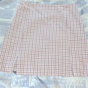 ROMWE, XS, Pink Checkered Skirt
